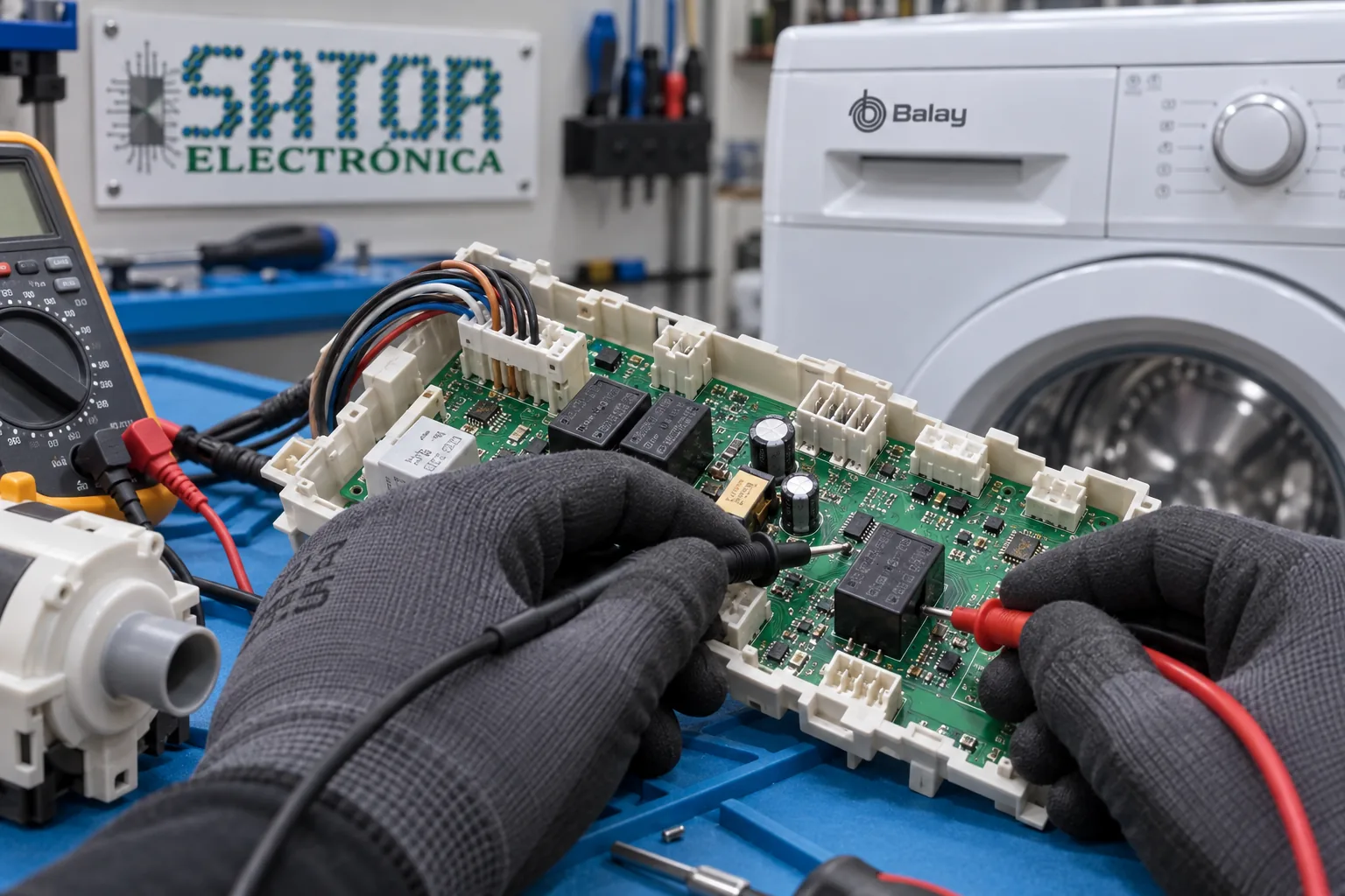Diagnóstico de un módulo electrónico de lavadora Balay en Sator Electrónica